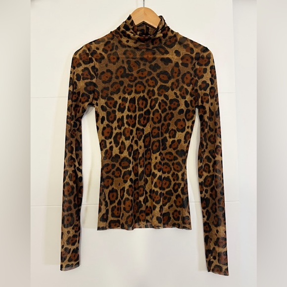 AFRM Tops - AFRM Brown Leopard Long Sleeve Top